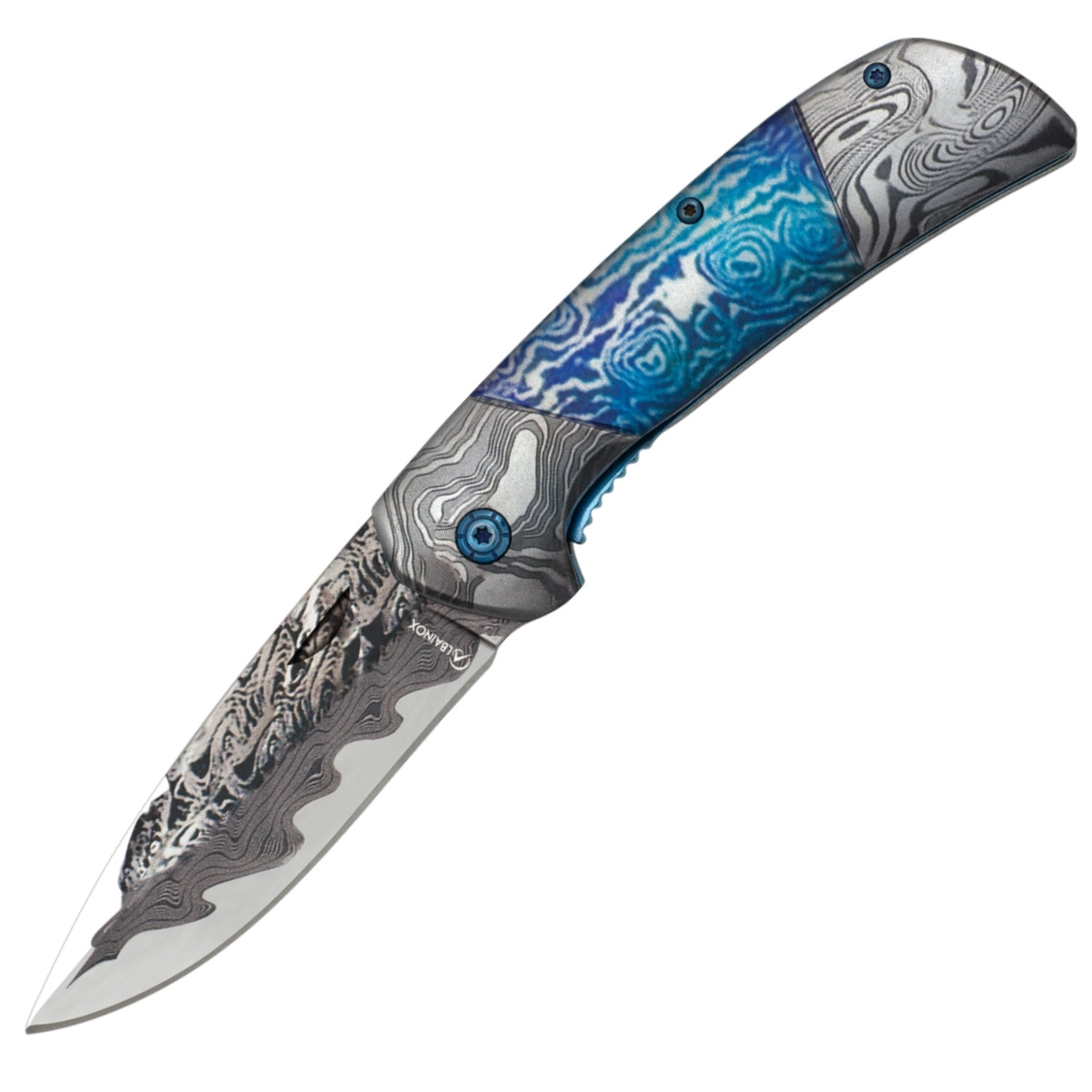 Nóż składany Martinez Albainox Blue Steel 3D, Damask Design 3Cr13Mov (25127) 1 jpg