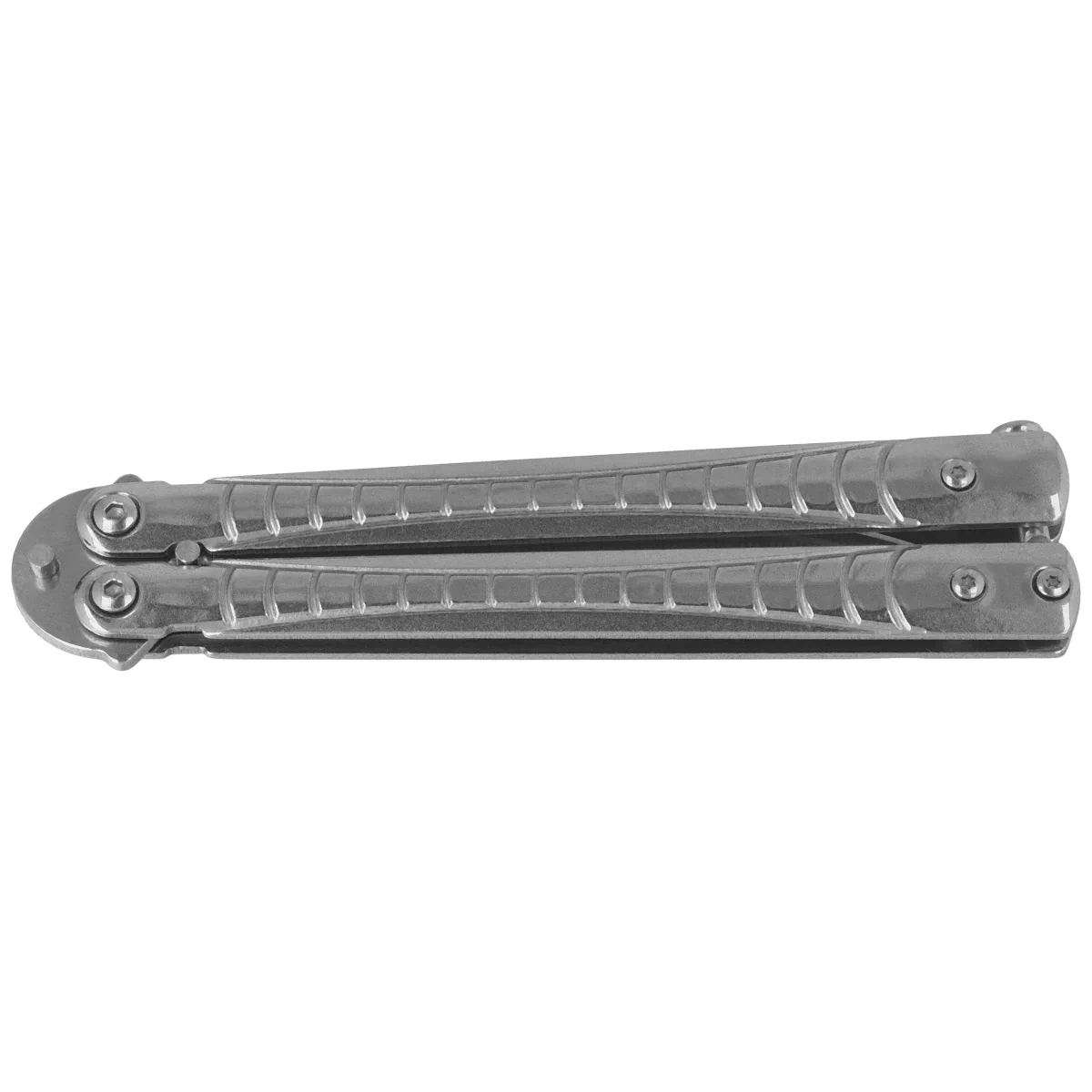 Nóż składany motylek Martinez Albainox Balisong Gray Steel, Satin 3Cr13Mov (02211) 2 webp