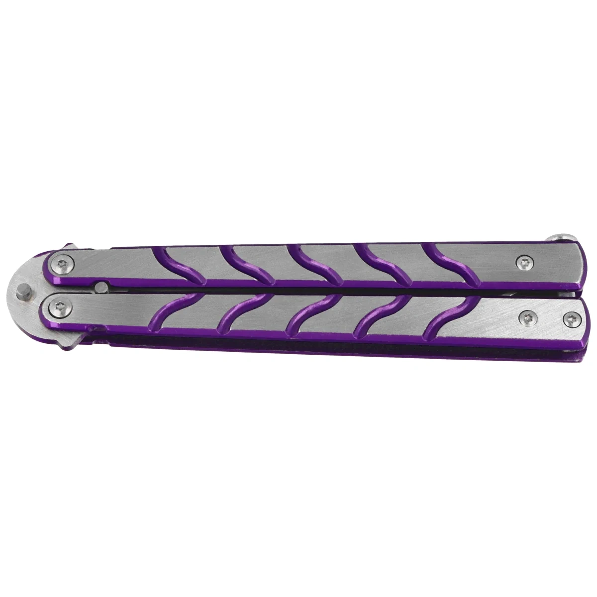 Nóż składany motylek Martinez Albainox Balisong Purple/Brushed Steel, Purple 3Cr13Mov (02158) 2 webp