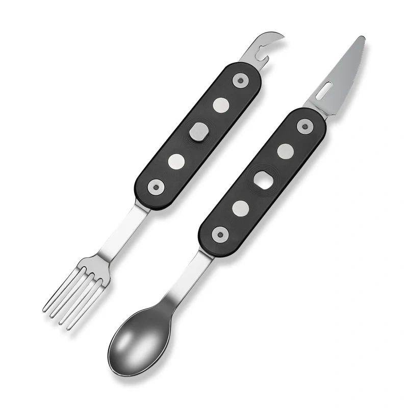 Niezbędnik Civivi Partake 4-in-1 Multi-Tool, Knife, Fork, Spoon, Can Opener Black Aluminium, Satin Stainless Steel (C24032C-1) 1 webp
