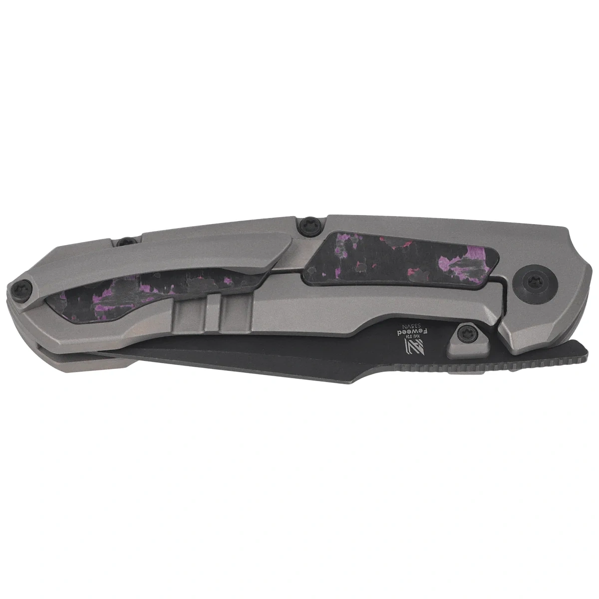 Nóż składany Kizer Feweed Gray Titanium / Purple Haze Fat Carbon, Black Stonewashed S35VN by Vũ Huỳnh Nam Anh (Ki3694A1) 2 webp