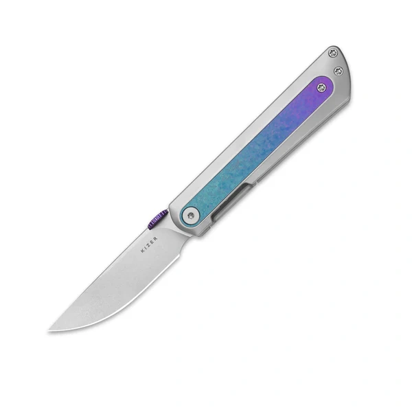 Nóż składany Kizer Quoll Silver / Blue Crystallized Titanium, Stonewashed S45VN by Ben Taubert (Ki3733A2) 1 webp