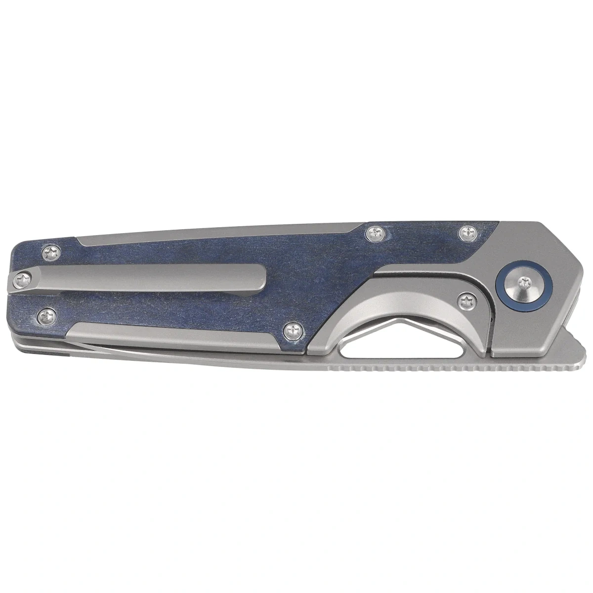 Nóż składany Kizer Serpentine Silver Titanium / Blue Richlite, Satin M390 by Jonathan Styles (Ki3759FDA3) 2 webp