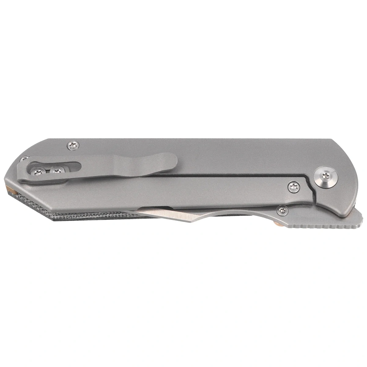 Nóż składany Kizer Harpoon Fold Gray Titanium / Black Norplex UltreX Micarta, Satin Elmax by Maverick Customs (Ki4784A2) 2 webp