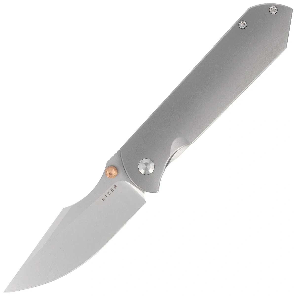 Nóż składany Kizer Harpoon Fold Gray Titanium, Stonewashed Elmax by Maverick Customs (Ki4784A1) 1 webp