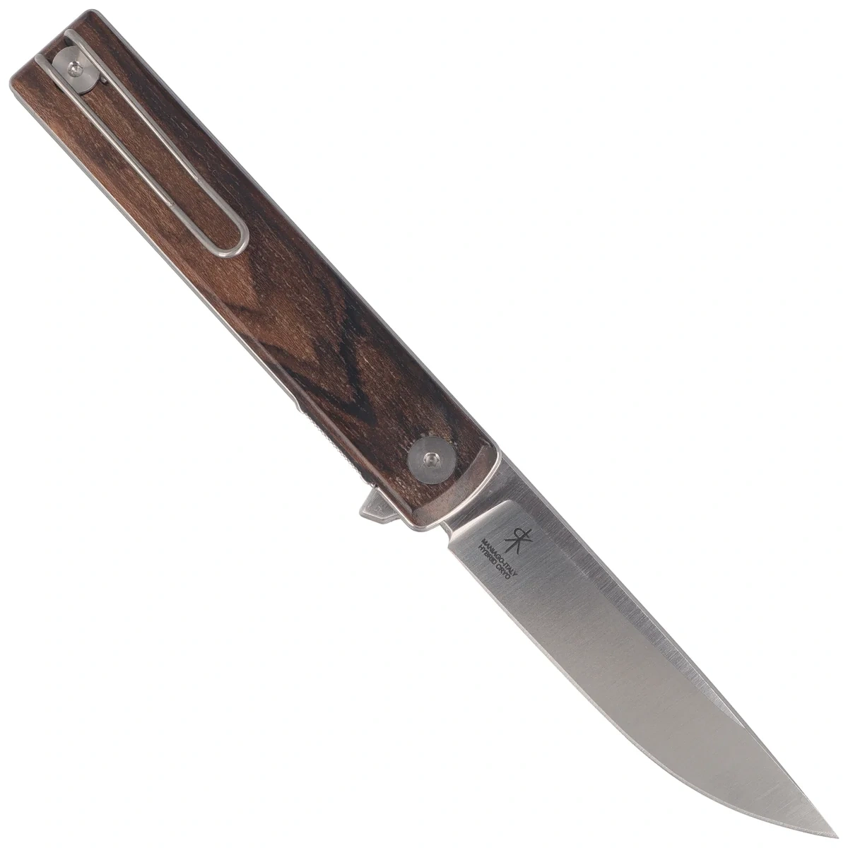 Nóż składany Fox Chnops Heritage Ziricote Wood, Satin Hybrid Cryo by Raven Knives Design (FX-544 ZW) 3 webp