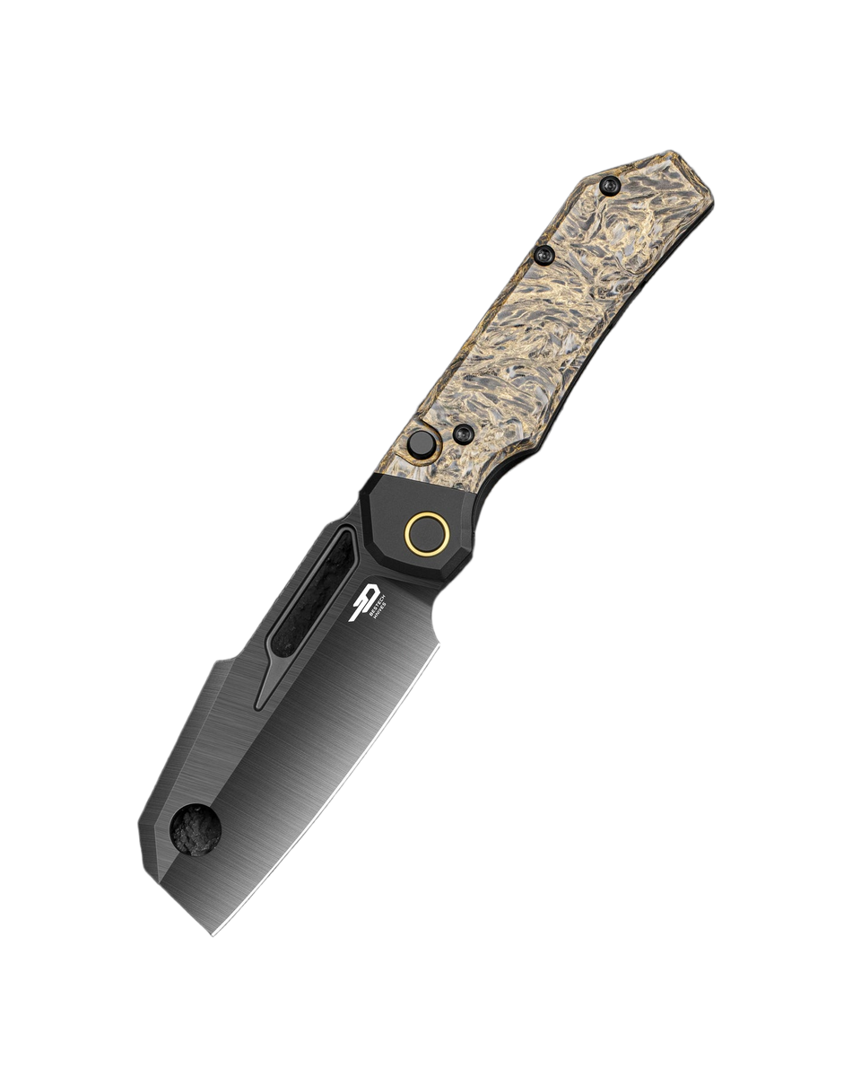 Nóż składany Bestech Nyrrdreki Black Titanium/Dark Matter Gold Fatcarbon, Satin DLC M390 by Fabian Hobbelen (BT2607D) 1 png
