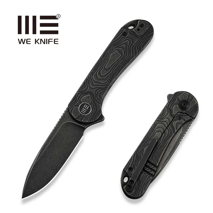 Nóż składany WeKnife Elementum Flipper Black Titanium, Black Stonewashed MagnaCut (WE18062X-1) 1 webp