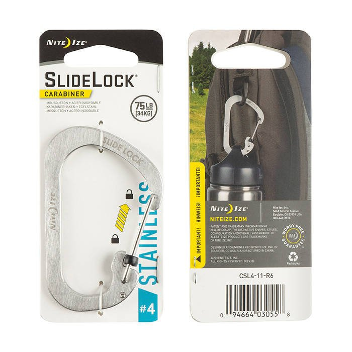 Nite Ize - SlideLock Carabiner #4 - Stalowy - CSL4-11-R6 1 jpg