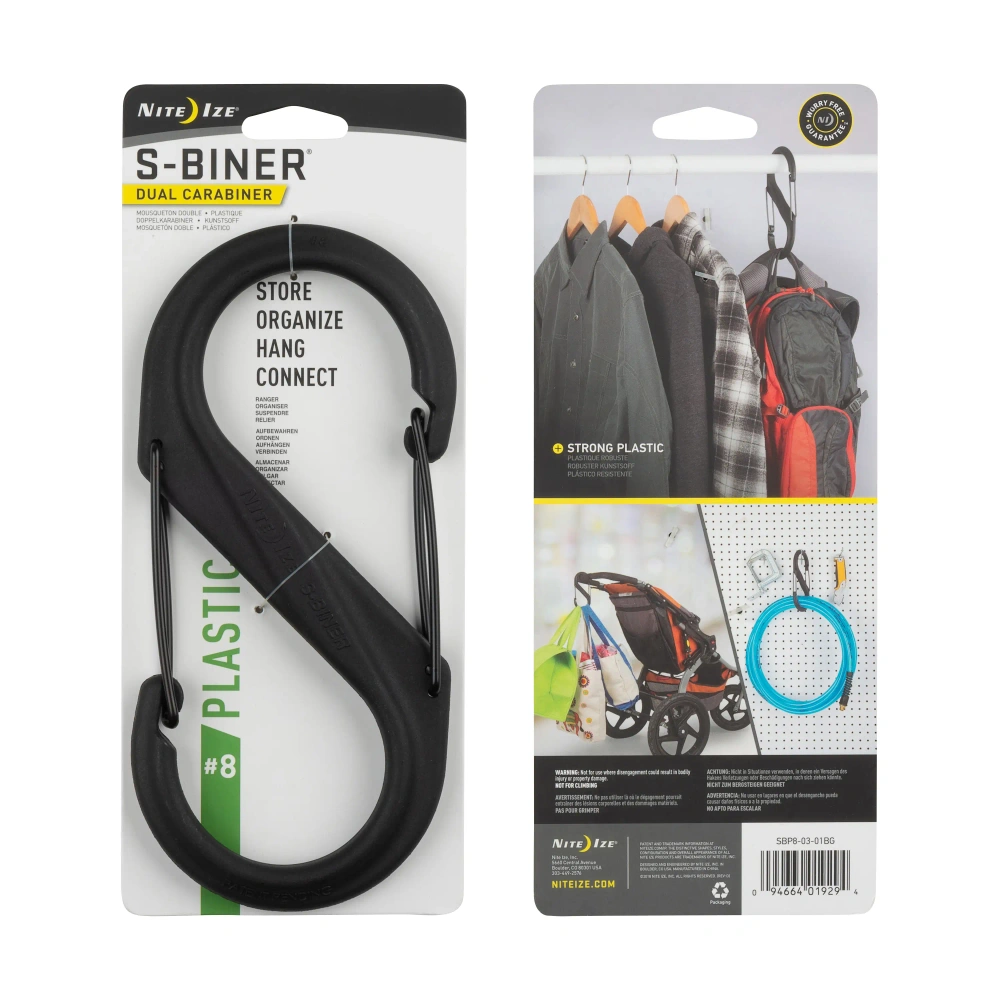 Nite Ize - Karabinek S-Biner® Plastic Dual Carabiner #8 - Czarny - SBP8-03-01BG 1 webp