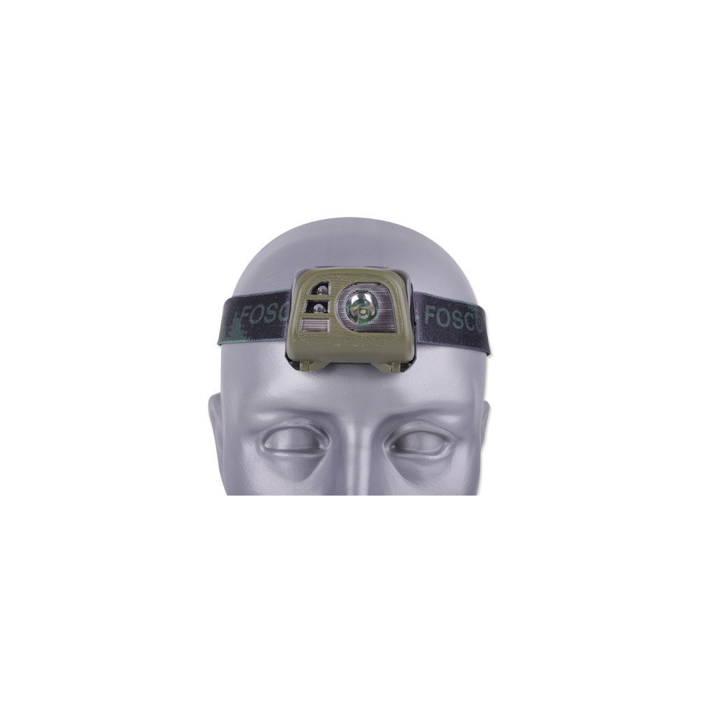 FOSCO - Latarka czołowa Tactical Headlamp - 140 lumenów - Zielony OD 3 Zdjęcie 3 — SPC-18487
