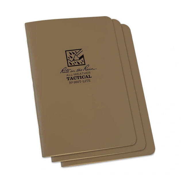 Rite in the Rain – Notes wodoodporny zszywany – 3-pak – 4,625×7″ – Tan – 980T-LITE