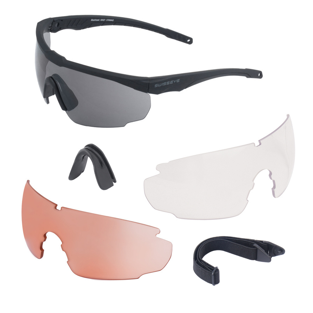 Swiss Eye - Okulary ochronne balistyczne Blackhawk Pro z zestawem wizjerów - Czarne oprawki - 40424 1 jpg